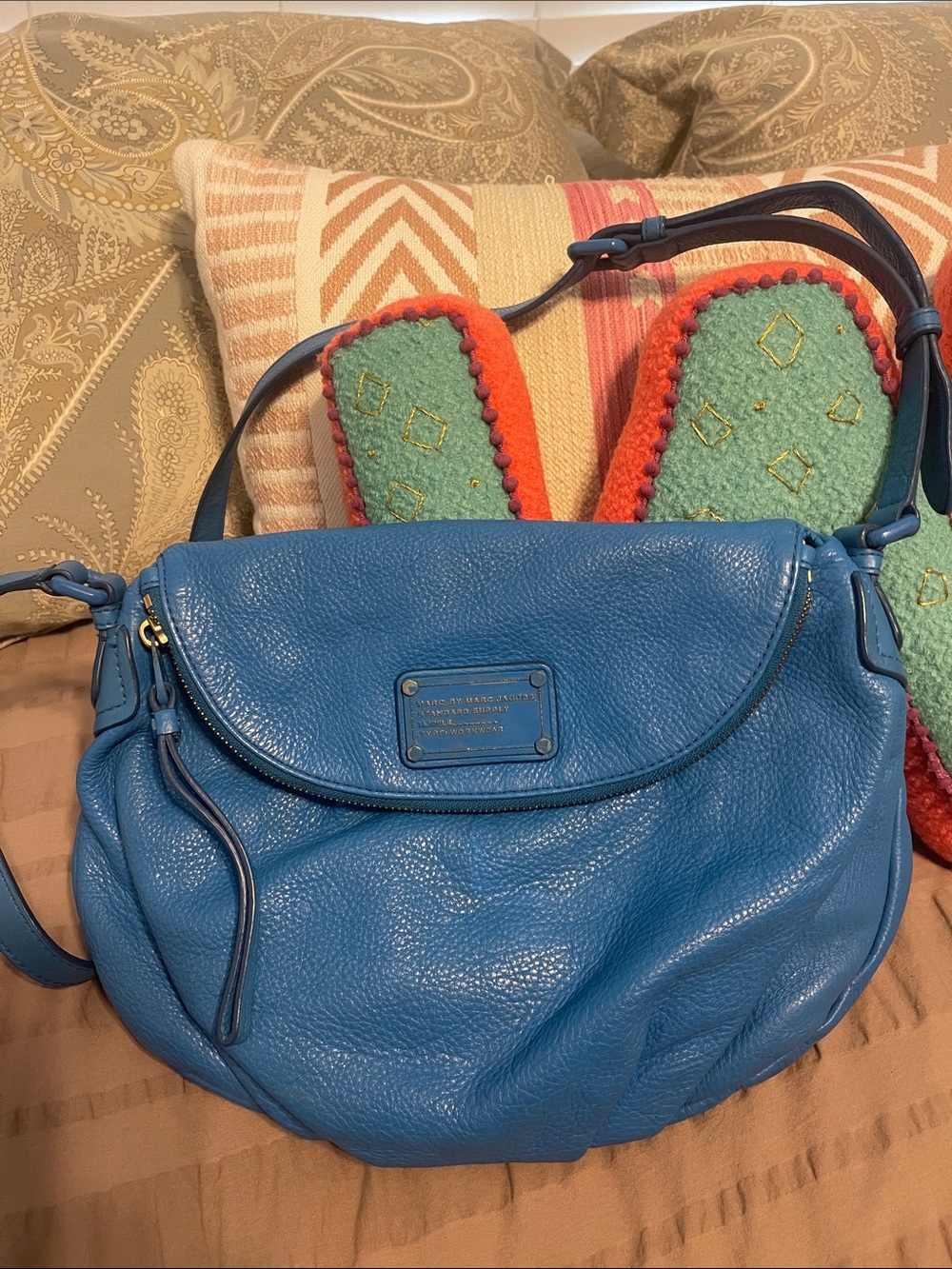 Marc by Marc Jacobs Blue Pebbled Leather Hobo